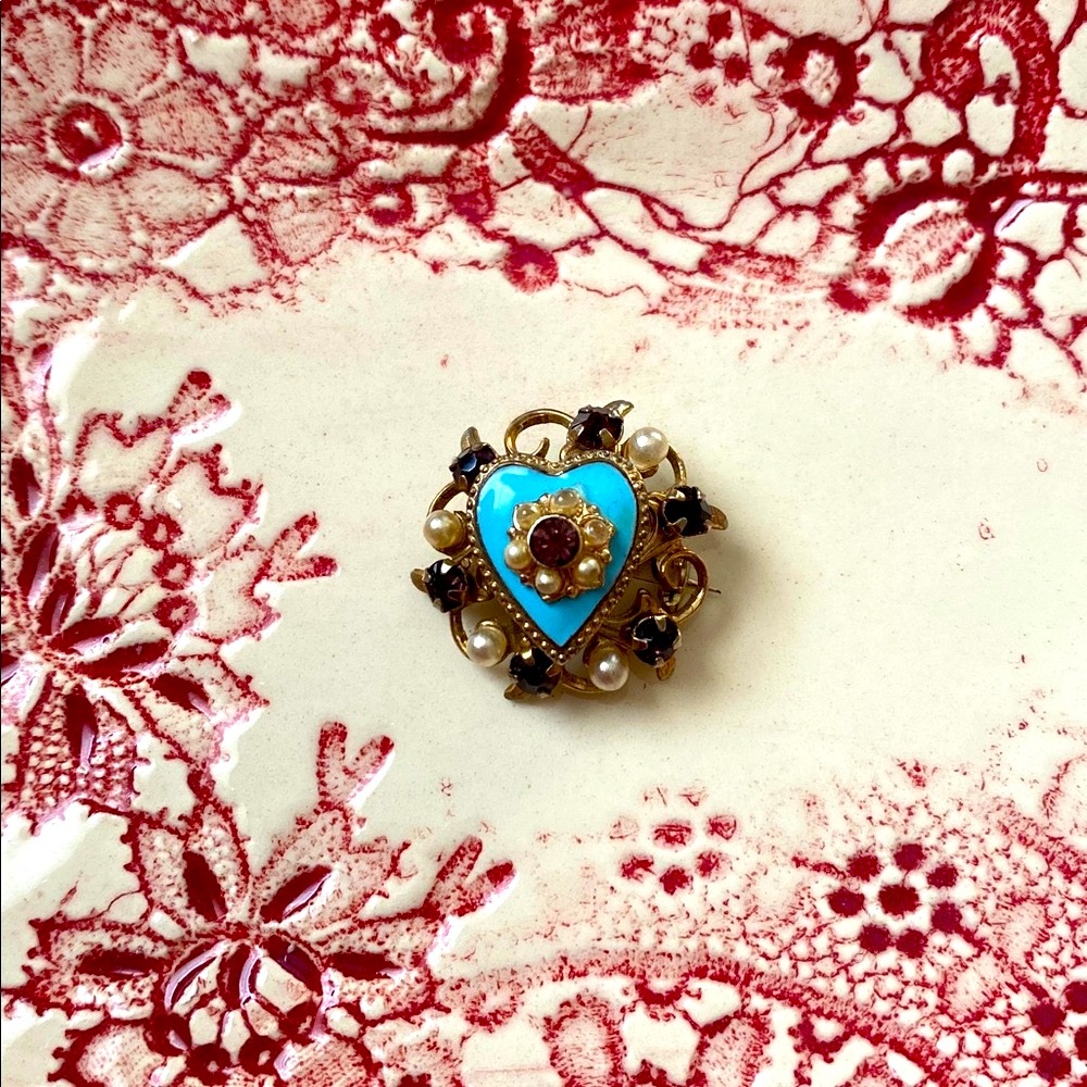 🩵Vintage🩵Heart Brooch - Picture 7 of 7